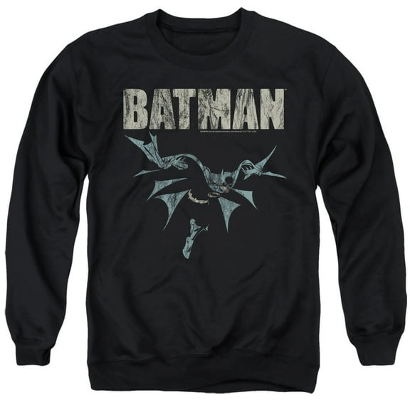 Batman Batman Glide Unisex Adult Crewneck Sweatshirt,Black, X-Large