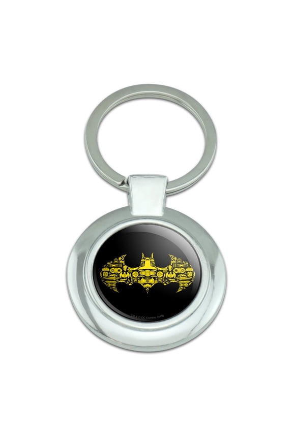 Batman Batman Icons Logo Keychain Classy Round Chrome Plated Metal