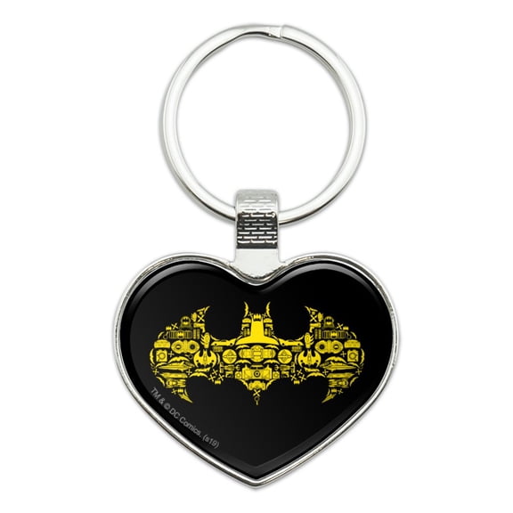 Batman Batman Icons Logo Keychain Heart Love Metal Key Chain Ring