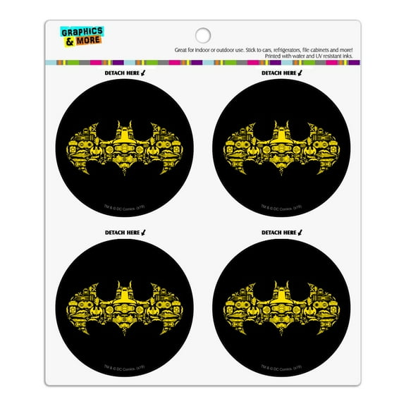 Batman Batman Icons Logo Refrigerator Fridge Locker Vinyl Circle Magnet Set