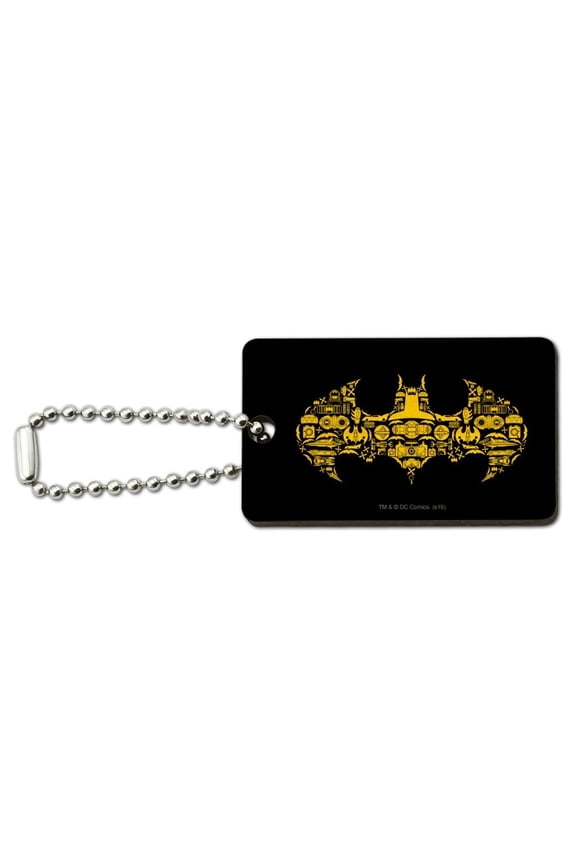 Batman Batman Icons Logo Wood Wooden Rectangle Keychain Key Ring