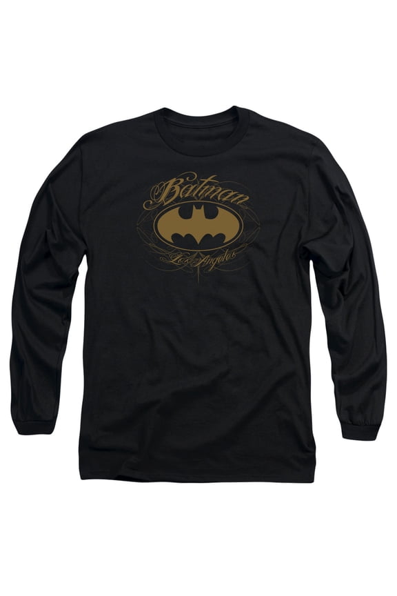 Batman Batman La Long Sleeve Adult 18/1 T-Shirt Black