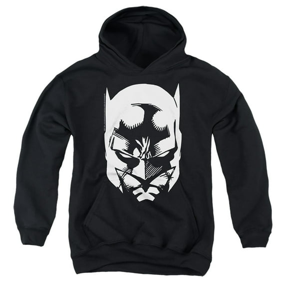 Batman Batman Lines Kids Pull-Over Hoodie (Large) for Youth Boys and Girls, Black