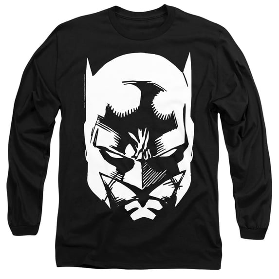 Batman Batman Lines Unisex Adult Long-Sleeve T Shirt,Black, Medium