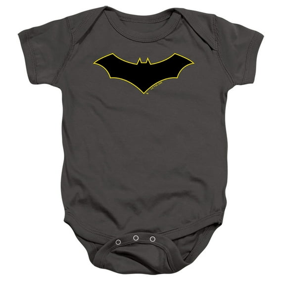 Batman Batman Logo Yellow Outline Unisex Infant Snap Suit for Baby (12 Months) Charcoal