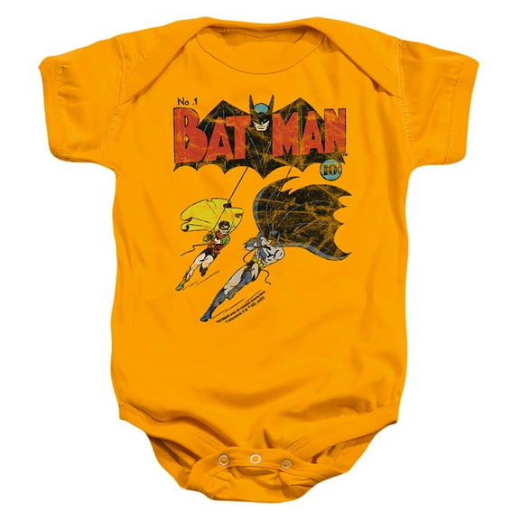 Batman Batman No.1 1 Unisex Infant Snap Suit for Baby (6 Months) Gold