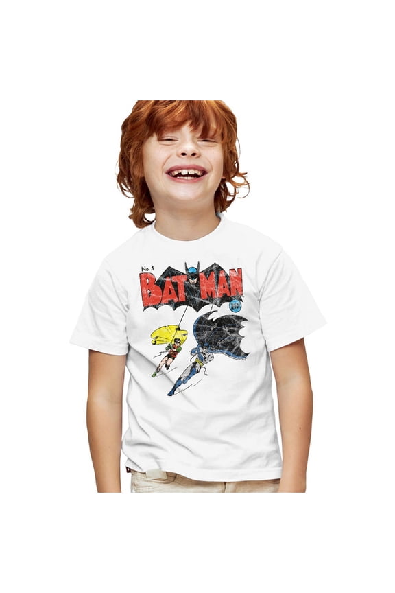 Batman No.1 2 Kids T Shirt (Medium) for Youth Toddler Boys and Girls, White