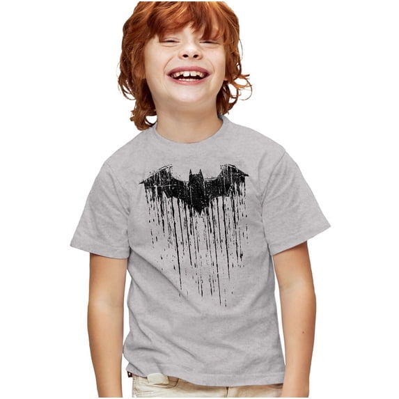 Batman Batman Paint 2 Kids T Shirt (X-Large) for Youth Toddler Boys and Girls, Athletic Heather