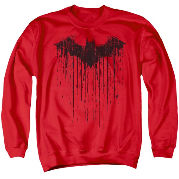 Batman Batman Paint 3 Unisex Adult Crewneck Sweatshirt,Red, 3X-Large
