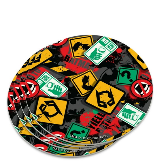 Batman Batman Street Sign Pattern Novelty Coaster Set