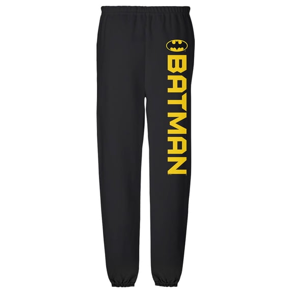 Batman Batman Symbol Unisex Jogger Sweatpants with Pockets for Men and Women, Black, Medium