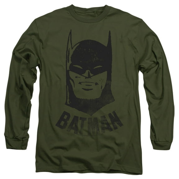 Batman Batman Vintage 1 Unisex Adult Long-Sleeve T Shirt,Military Green, 2X-Large