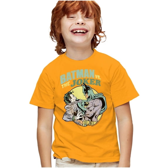 Batman Batman Vs Joker 1 Kids T Shirt (Small) for Youth Toddler Boys and Girls, Gold