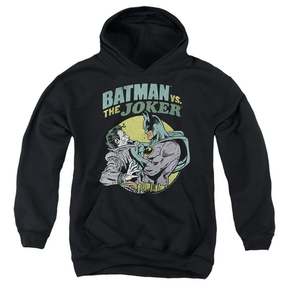 Batman Batman Vs Joker 3 Kids Pull-Over Hoodie (Medium) for Youth Boys and Girls, Black
