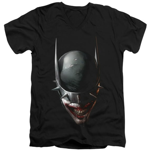 Batman Batman Who Laughs Head S/S Adult V-Neck T-Shirt 30/1 T-Shirt Black