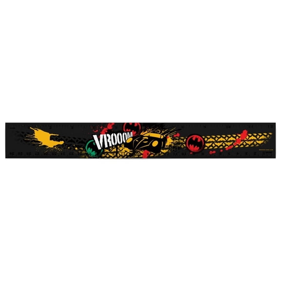 Batman Batmobile VROOOM 12 Inch Standard and Metric Plastic Ruler