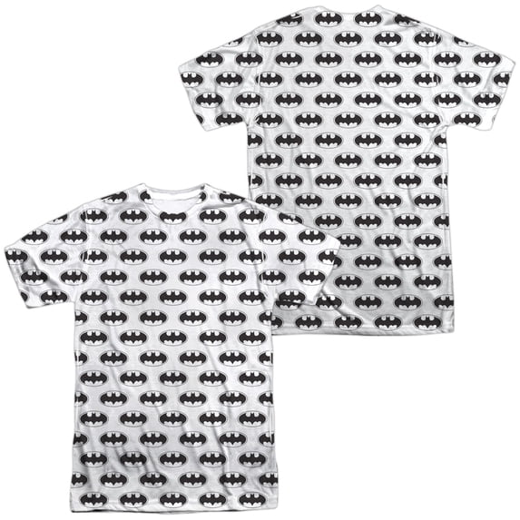 Batman Bats All Over Unisex Adult Sublimated Costume T Shirt (Front/Back), Medium Multicolor