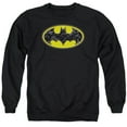 thumbnail image 1 of Batman Bats In Logo Adult Crewneck Sweatshirt Black, 1 of 2