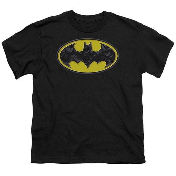 Batman - Bats In Logo - Youth Short Sleeve Shirt - X-Large