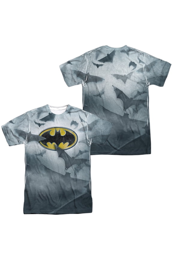 Batman Bats Logo Unisex Adult Sublimated Costume T Shirt (Front/Back), Medium Multicolor