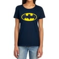 thumbnail image 1 of Batman Bats in Logo Women's T Shirt, Navy, Medium, 1 of 6