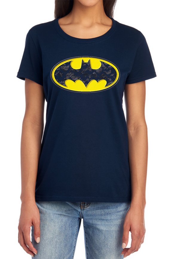 Bats in Logo Women's T Shirt, Navy, X-Large