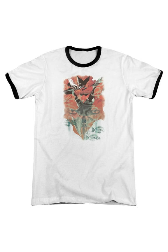 Batman/Batwoman #1 Adult Ringer T-Shirt White/Black