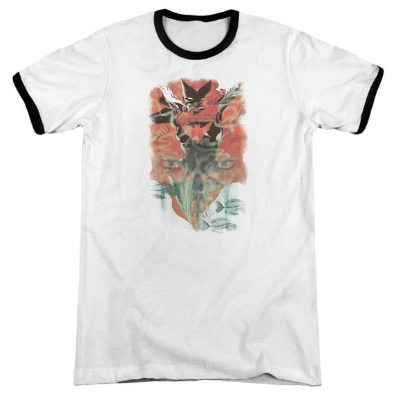Batman - Batwoman #1 - Heather Ringer Short Sleeve Shirt - Large