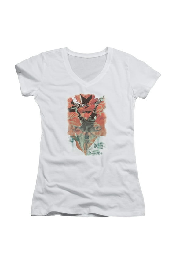 Batman/Batwoman #1 Junior Women's V-Neck T-Shirt White