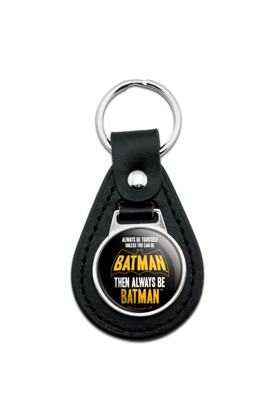 Batman Be Batman Black Leather Keychain