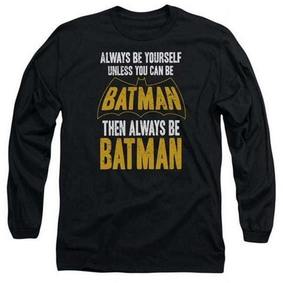 Batman-Be Batman - Long Sleeve Adult 18-1 Tee - Black- Small