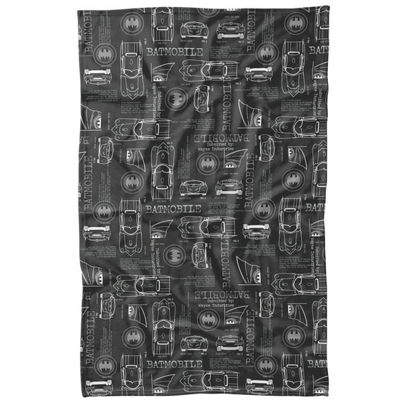 Batman Be Vigilant Pattern Fleece Blanket 36' x 58',Be Vigilant Pattern
