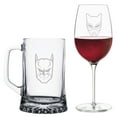 thumbnail image 1 of Batman Beer Mug and Catwoman Wine Glass Set, 1 of 1