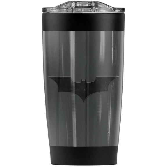 Batman Begins Logo Stainless Steel Tumbler 20 oz Coffee Travel Mug/Cup, Vacuum Insulated & Double Wall with Leakproof Sliding Lid | Great for Hot Drinks and Cold Beverages