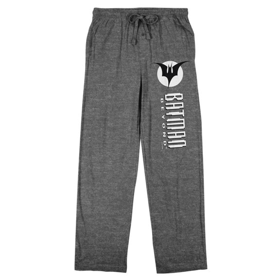 Batman Beyond Logo Men's Gray Heather Sleep Pajama Pants-XL