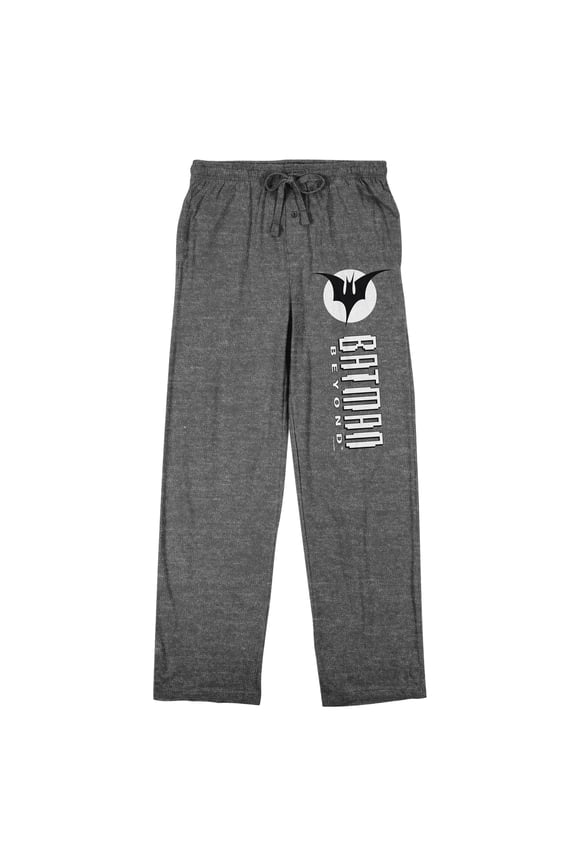 Batman Beyond Logo Men's Gray Heather Sleep Pajama Pants-XL