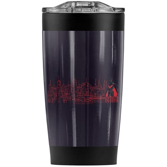 Batman Beyond Neo Gotham Skyline Stainless Steel Tumbler 20 oz Coffee Travel Mug/Cup, Vacuum Insulated & Double Wall with Leakproof Sliding Lid | Great for Hot Drinks and Cold Beverages