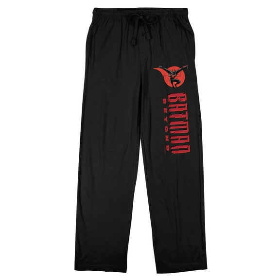 Batman Beyond Red Logo Men's Black Sleep Pajama Pants-Medium