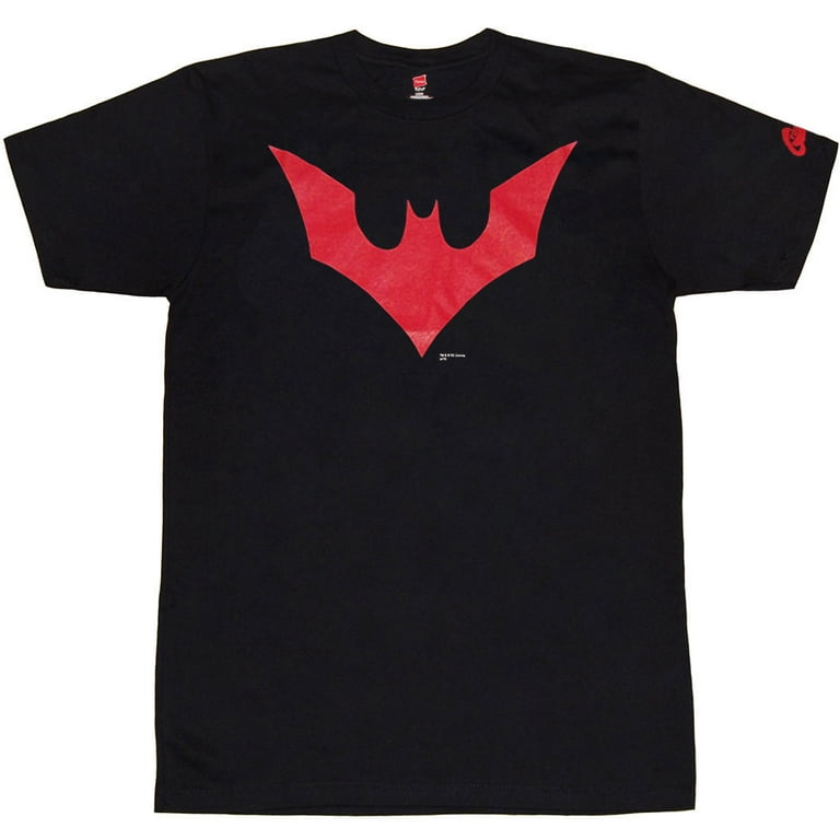 Batman Mens Black Red Symbol Unisex T-Shirt DC Adult Batman Mens Black Red Symbol Unisex T-Shirt DC Adult