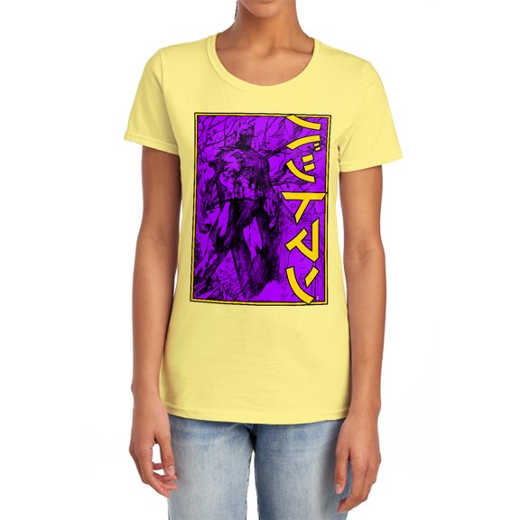 Batman Big Framed Kanji Women's T Shirt, Banana, 2X-Large