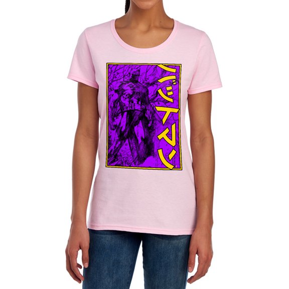 Batman Big Framed Kanji Women's T Shirt, Pink, Small