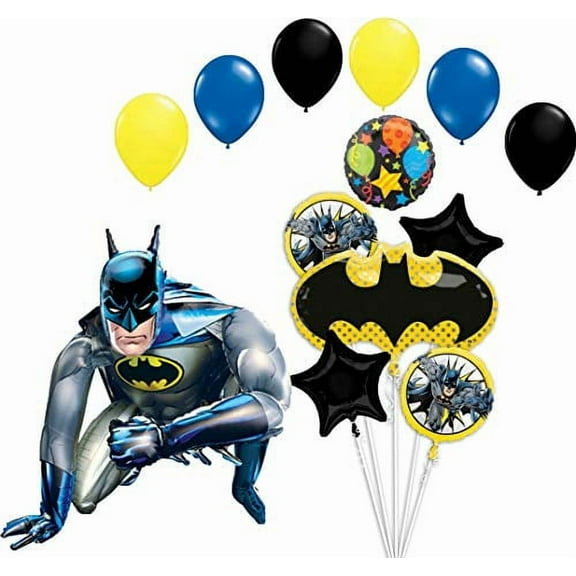 Batman Birthday Party Supplies Giant Airwalker Balloon Bouquet Decorations