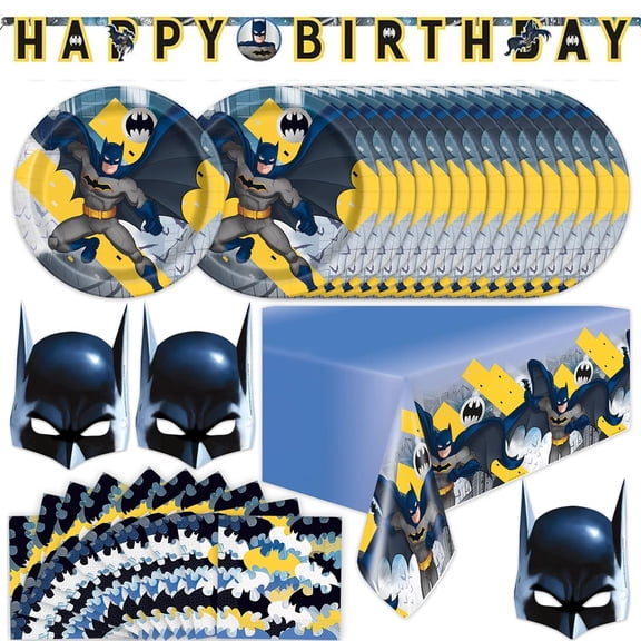 Batman Birthday Party Supplies and Decorations Set Serves 16 Guests