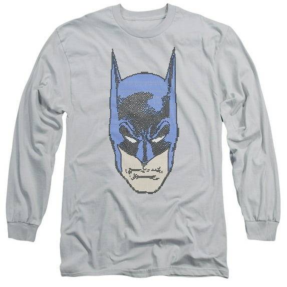 Batman Bitman Long Sleeve Adult 18/1 T-Shirt Silver