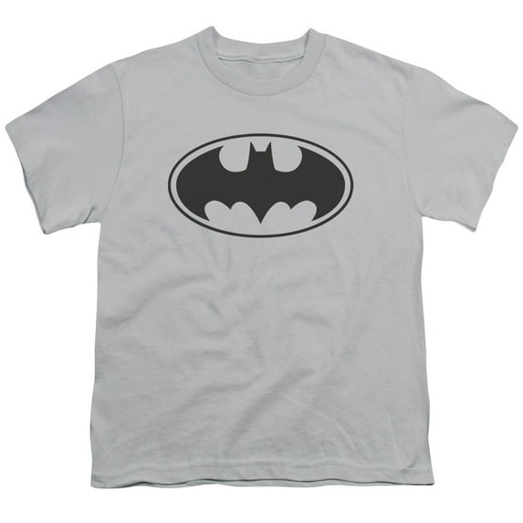 Batman Black Bat S/S Youth 18/1 T-Shirt-Silver