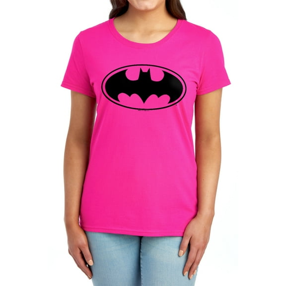 Batman Black Bat Women's T Shirt, Hot Pink, Medium