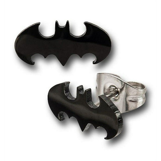 Batman Black Die-Cut 316L Surgical Steel Stud Earrings