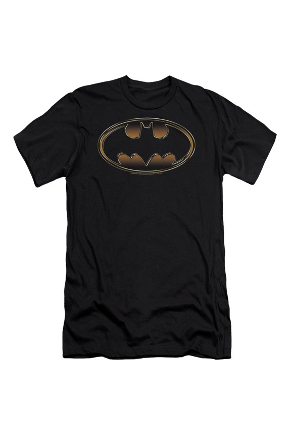Batman - Black & Gold Embossed - Premium Slim Fit Short Sleeve Shirt - XX-Large