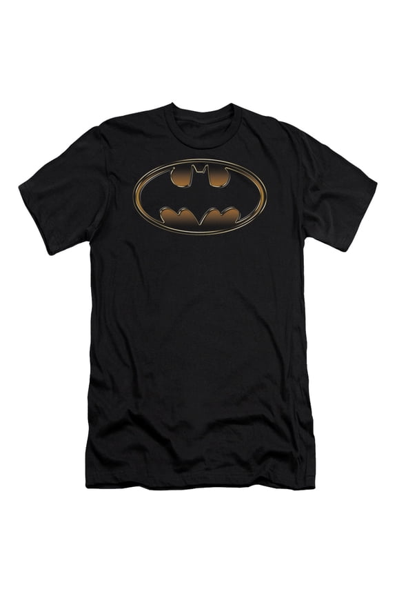 Batman Black & Gold Embossed S/S Adult 30/1 T-Shirt Black