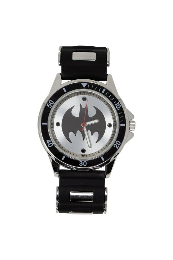 Black and White Symbol Watch with Rubber Wristband